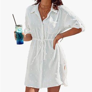 White Lightweight Swimsuit Coverup || Blooming Jelly